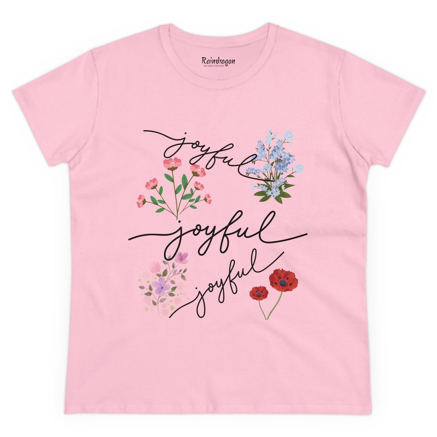 Cotton Tee - Joyful Words and Posies Women's Shirt