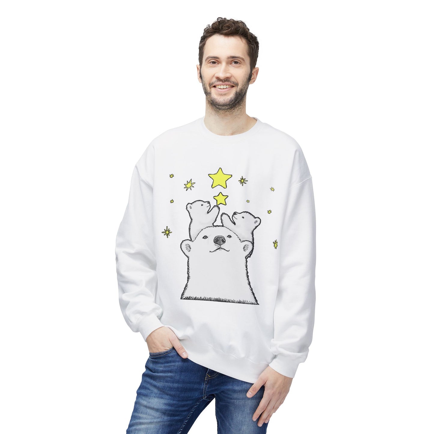 Polar Bear Starry Night Sweatshirt