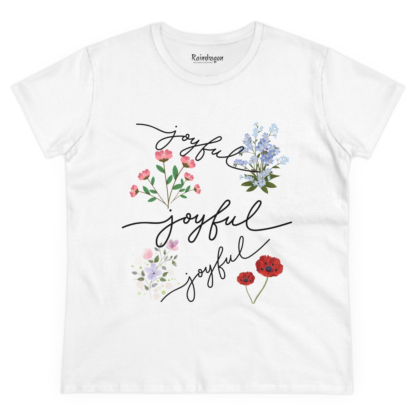 Cotton Tee - Joyful Words and Posies Women's Shirt