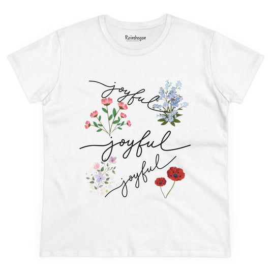Cotton Tee - Joyful Words and Posies Women's Shirt