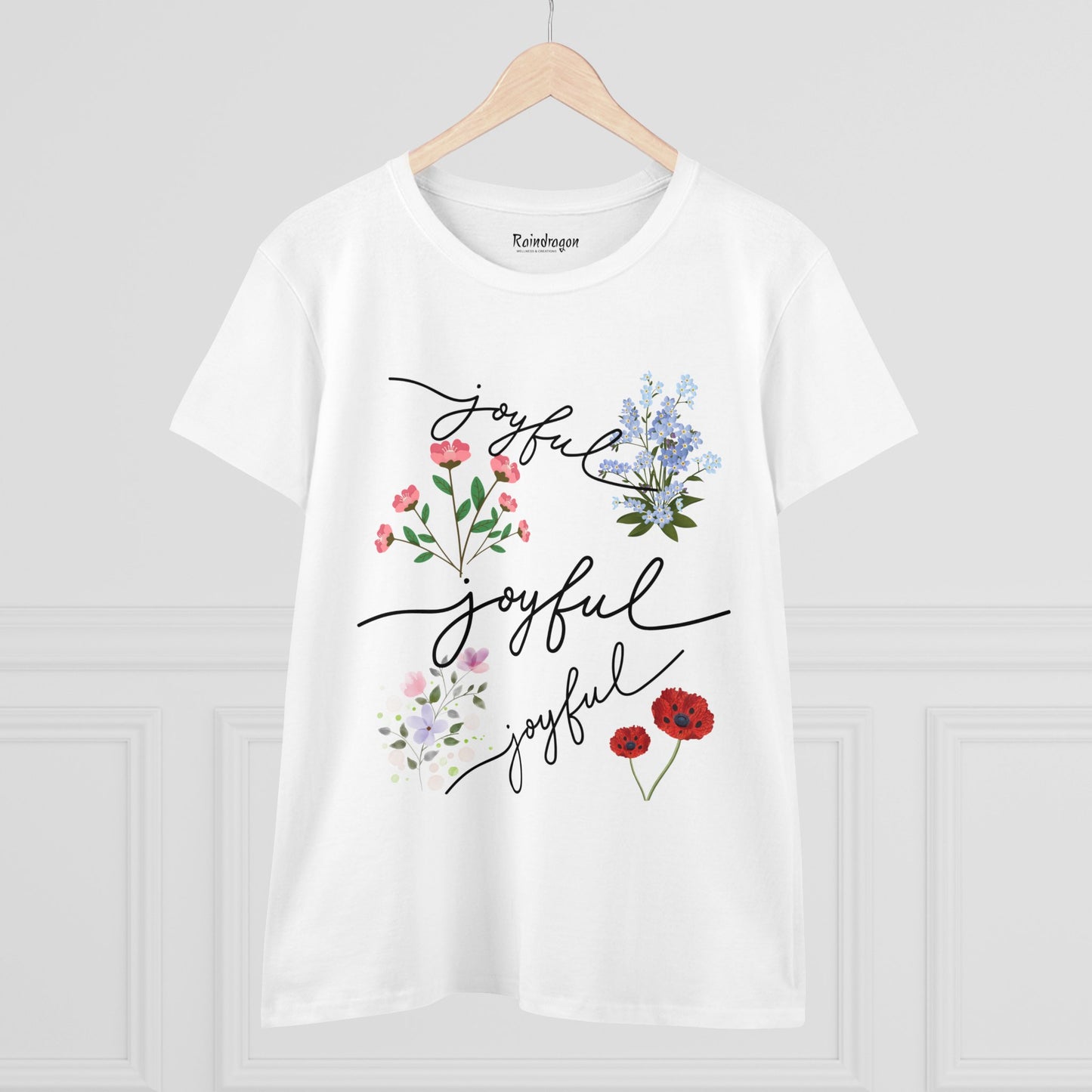 Cotton Tee - Joyful Words and Posies Women's Shirt