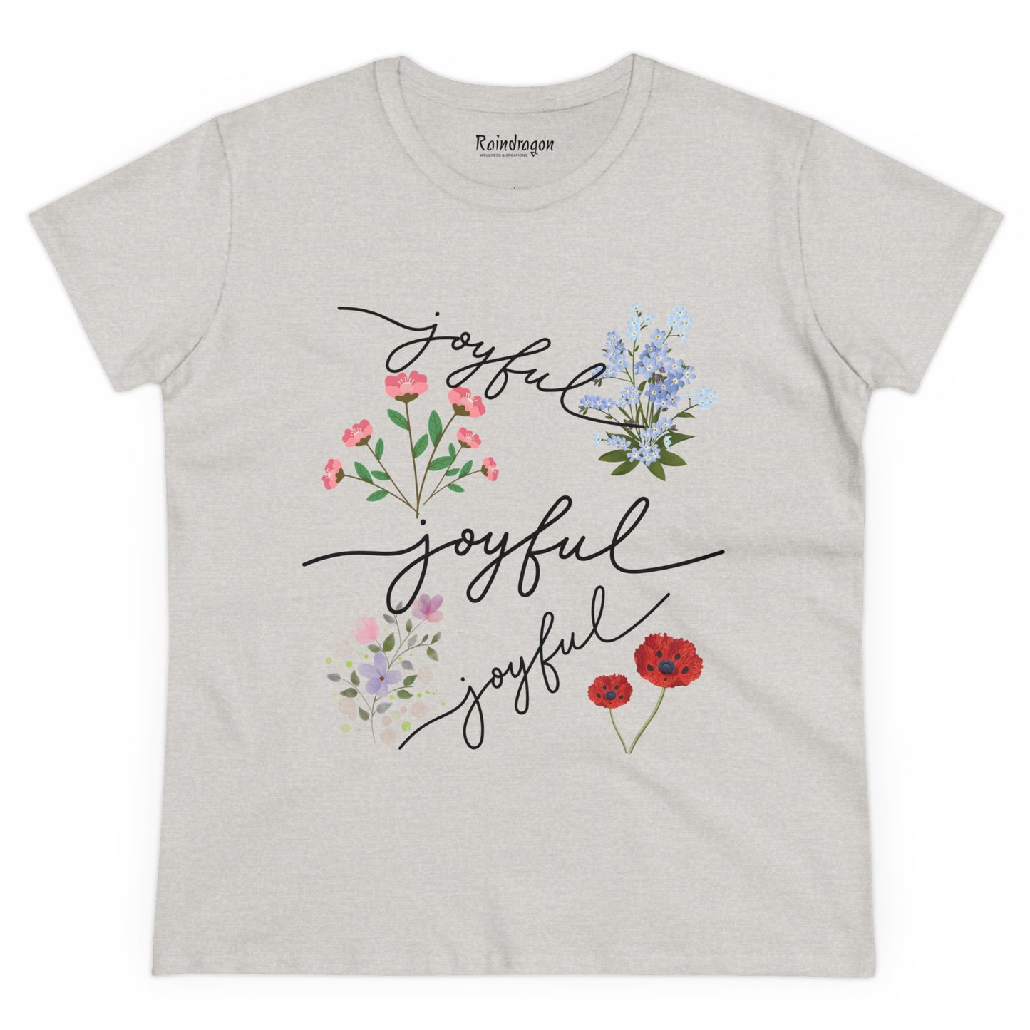 Cotton Tee - Joyful Words and Posies Women's Shirt
