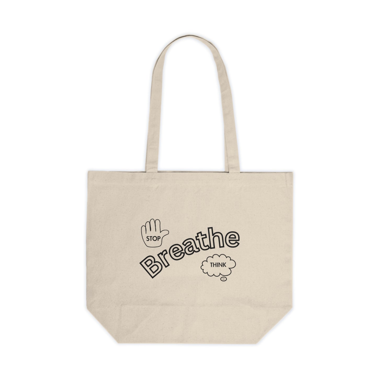 Canvas Tote Bag - Stop Breathe Think Peace Design