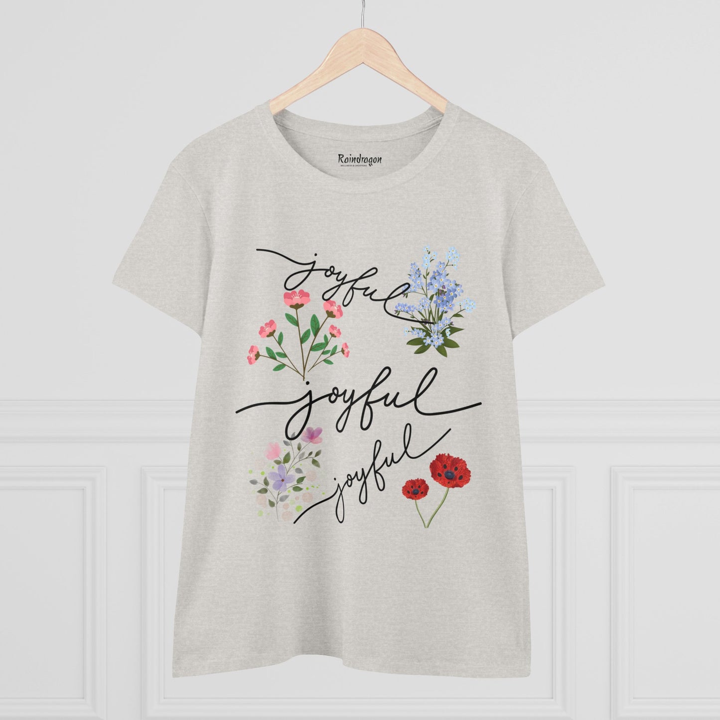 Cotton Tee - Joyful Words and Posies Women's Shirt