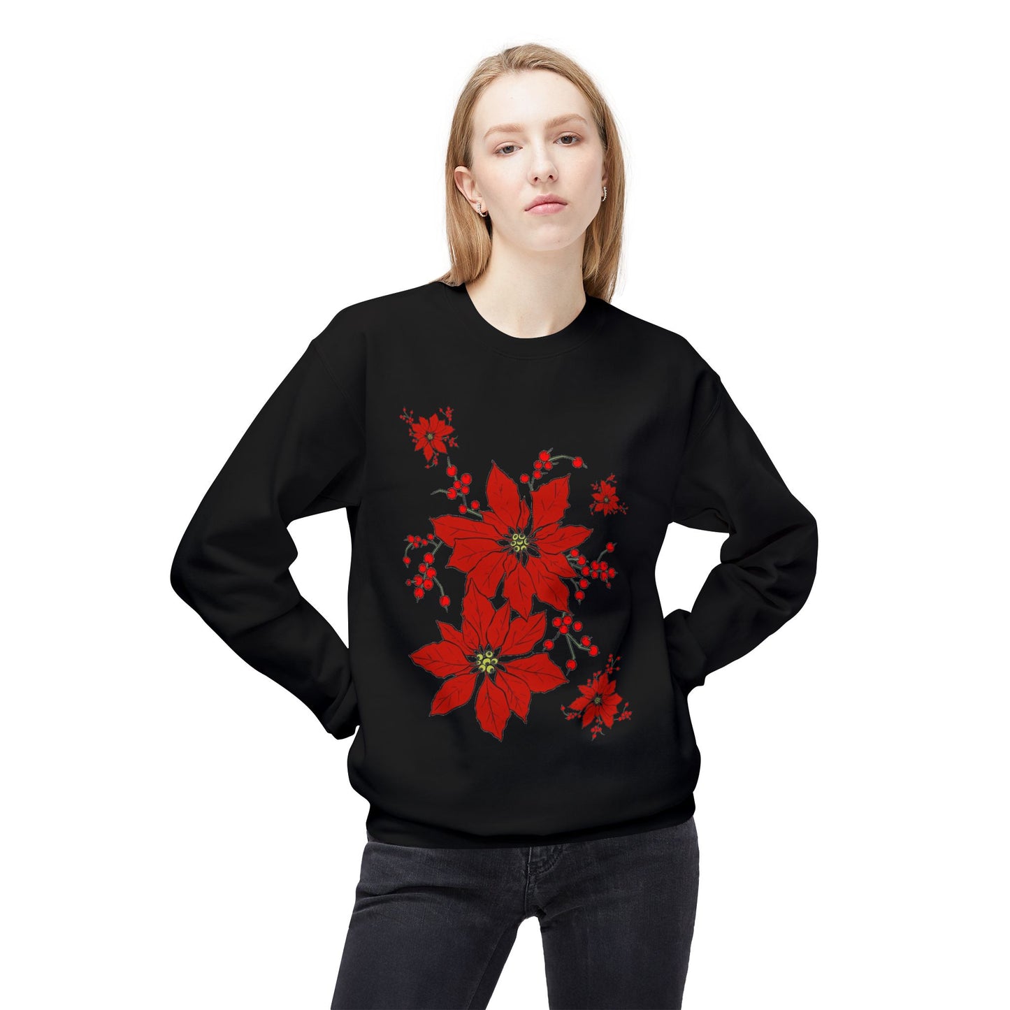 Pretty Pointsettas Holiday Sweatshirt