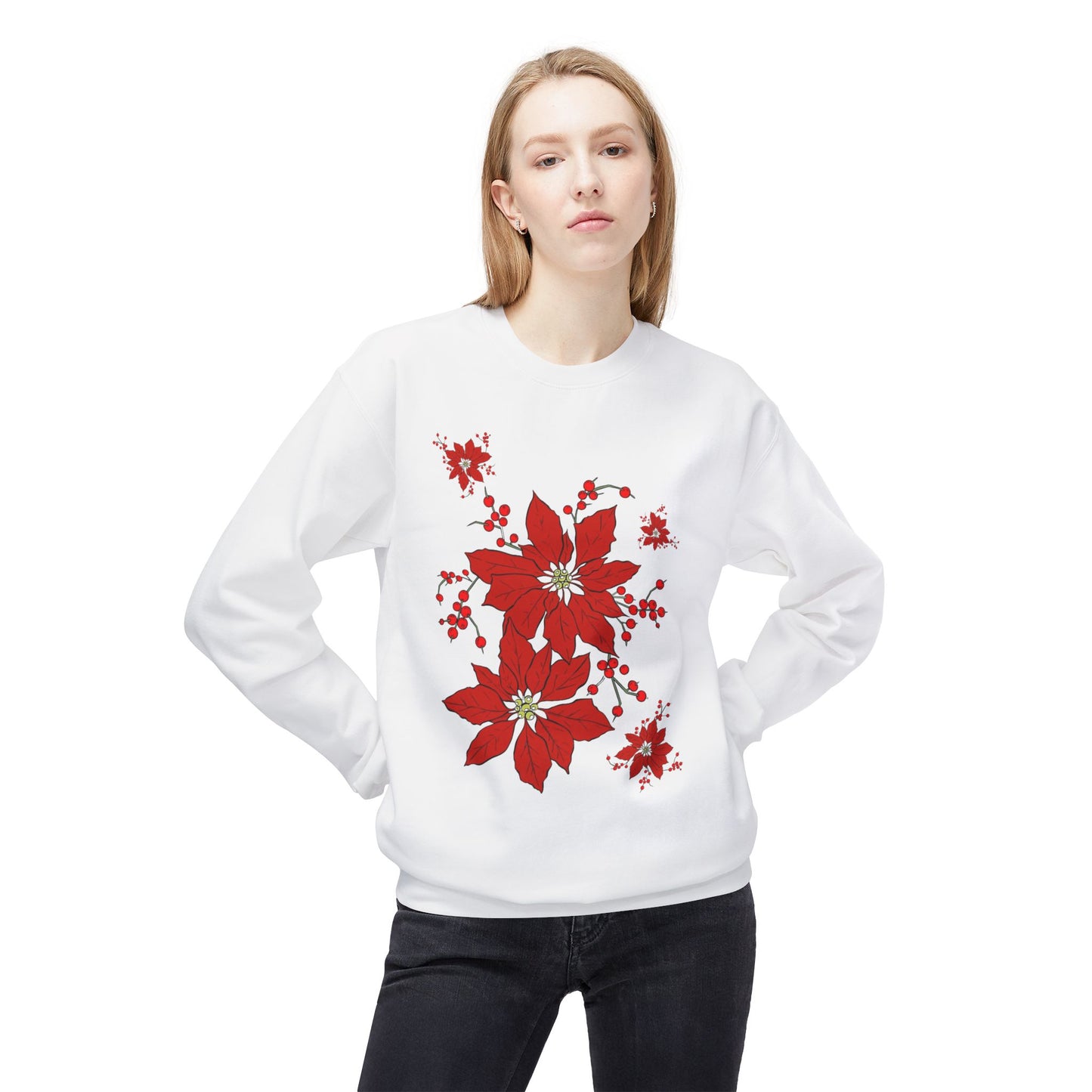Pretty Pointsettas Holiday Sweatshirt