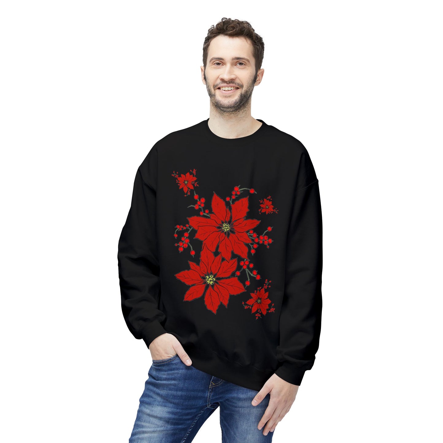 Pretty Pointsettas Holiday Sweatshirt