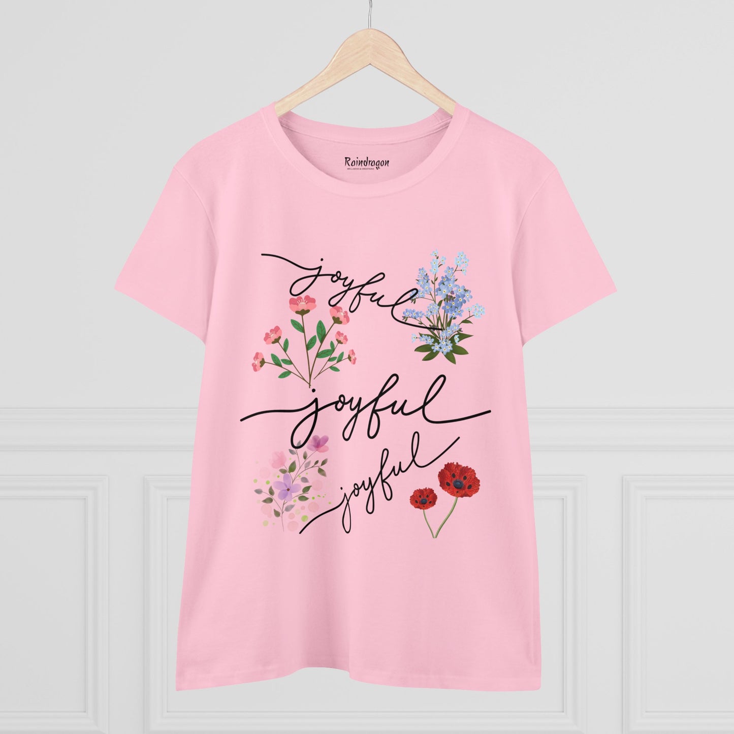 Cotton Tee - Joyful Words and Posies Women's Shirt