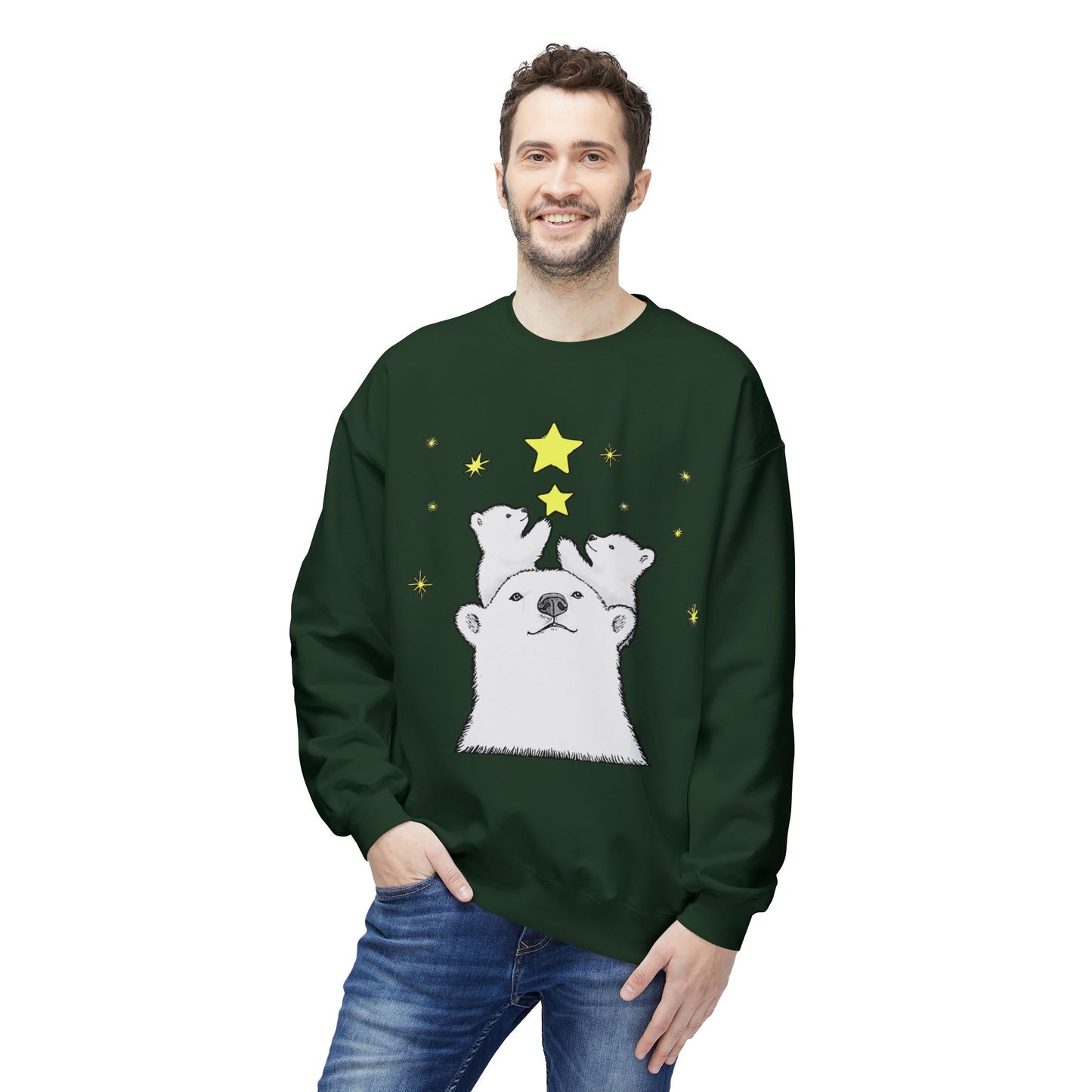 Polar Bear Starry Night Sweatshirt