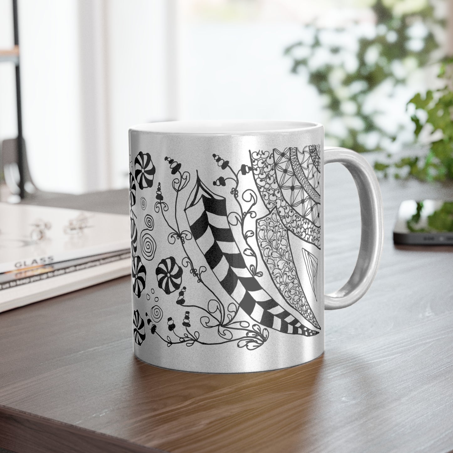 Metallic Mug - Zentangle Art