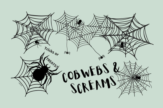 Cobwebs Halloween Placemat - Color 11" x 17"