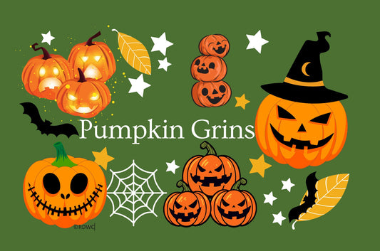 Pumpkin Grins Halloween Placemat - 11"x17" Color downloadable PDF